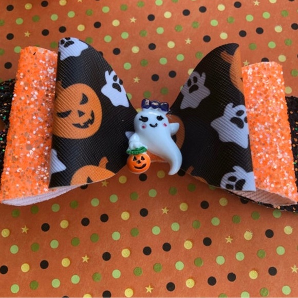 Halloween Ghost Hairbow - Picture 3 of 3